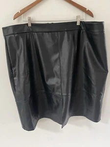 Sculpt Her NYDJ Damen 24W Rock Kunstleder gerade schwarz Lift X Tuck Neu - Bild 1 von 9