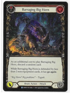 Flesh And Blood Crucible Of War Barraging Big Horn Red Rare 1st Ed TCG CRU010 - Picture 1 of 2