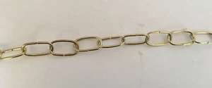 NEW 1 YD of  OVAL BRASS PLATED STEEL CHANDELIER CHAIN 11ga OLD LAMP PART  - Picture 1 of 7
