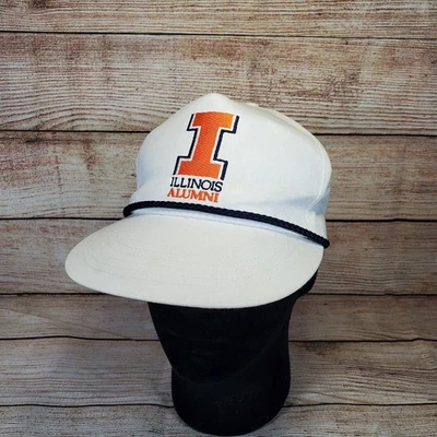 Vintage Illinois Alumni Rope Hat Adjustable Strapback White Alumni Apparel - Image 1 of 4