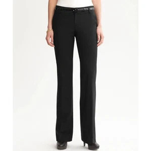 Banana Republic 4 Martin Fit Pantalones de Trabajo Pantalones Negro Fluido Pierna Recta Vestido - Imagen 1 de 10