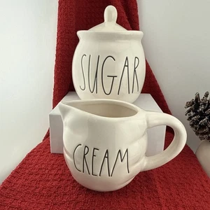 Rae Dunn Artisan Collection Creamer and Sugar Bowl With Lid~NWT - Picture 1 of 10