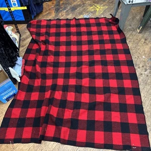 Pendleton Throw Blanket Buffalo Check Plaid Red Black woolSherpa 50"x70" - Picture 1 of 2