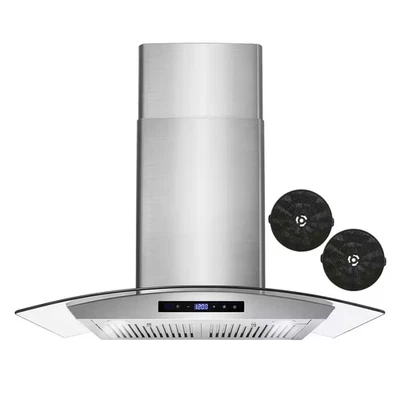 30 In. Vista Collection 380 CFM Ductless Wall Mount Range Hood, Touch Controls, - Image 1 of 4