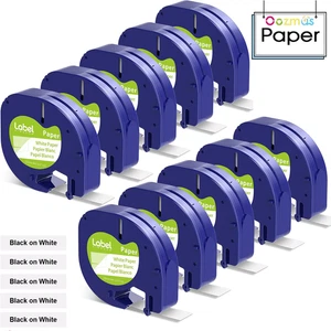 Dymo LetraTag Refill 91330 White Paper Label Tape 12mm 1/2" Compatible LT-100H - Picture 1 of 8