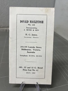 VINTAGE BROCHURE DONALD MACKINTOSH GUN RIFLE PISTOL SHOTGUN MELBOURNE 1960s - Picture 1 of 7