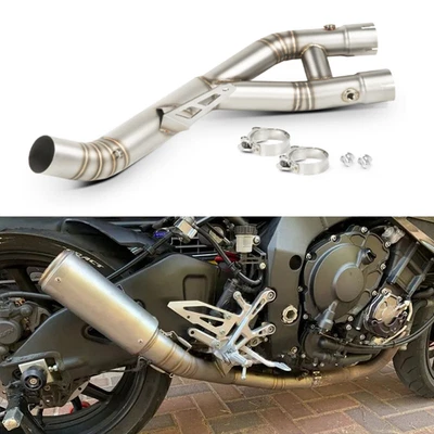 Slip on Stainless Exhaust Muffler Mid Link Pipe For Yamaha YZF R1M 2015-2020 - Image 1 of 4