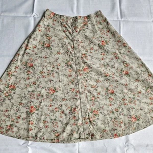 Vintage Lauren Ralph Lauren Rock 12 Blumen Perlen Druckknopf A Linie Country Cottagecor - Bild 1 von 6