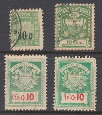 Switzerland, Vaud, Forbin 3, 17, 37 + shade, used. 1890-1903 Cantonal revenues - Image 1 of 2