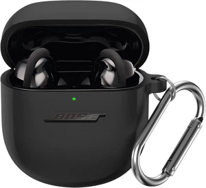 Custodia in silicone per auricolari Bose Quietcomfort II e Ultra, antiurto, nero - Foto 1 di 7