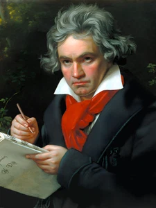 Ludwig Van Beethoven Writing Stieler 1820 Portrait Painting Poster CANVAS Print - Picture 1 of 4