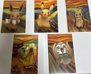 Pokemon Munch Ausstellung Postkarten Set 5 Stück 2018 Japanisch Limitiert Unbenutzt Selten - Bild 1 von 13