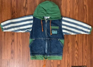 Vintage Kids little Levi’s Sz 6 Denim Green,Blue With Orange Strings & Pockets - Picture 1 of 24