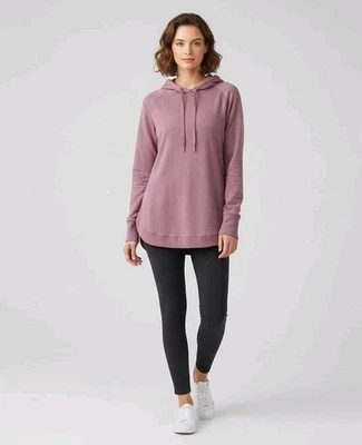 Sudadera con capucha raglán dobladillo curvo palangre malva Gaiam para mujer talla S Foto 1 de 4