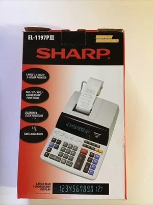 Sharp EL-1197PIII HeavyDuty 12-Digit 2-Color Electronic Printing Calculator NEW - Image 1 of 4