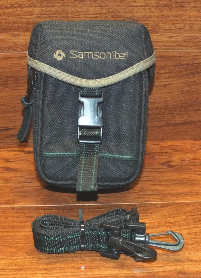 Genuine Samsonite 4 1/2 X 7" Small Black Camera Pouch / Bag With Strap **READ**  - Image 1 of 4
