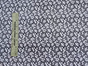 Vintage Cotton Quilting Fabric - Black &White Tiny Floral Print - 3 & 1/3 yards - Picture 1 of 1