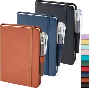 3 Pack Pocket Notebook Journals, A6 Mini Note pads with Pen Holder, 3.7" x 5.7" - Picture 1 of 7