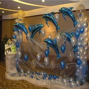 NEW 10pcs Big Size Dolphin Foil Helium Balloon For Birthday Party Wedding Decor - Picture 1 of 6