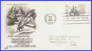 USA3 #2036 ADDR ARTCRAFT FDC   US - Sweden - Picture 1 of 1