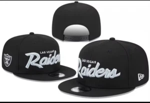 Las Vegas Raiders Hat Cap Snapback Black New Era LA Throwback Oakland NWA Silver - Picture 1 of 8