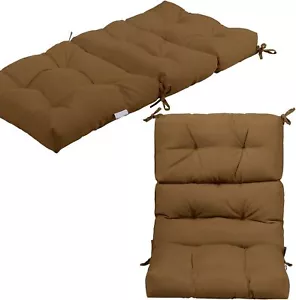 2Pack Outdoor Chair Cushions, 45"x22"x4.5" High Back Tufted Seat Cushion w Ties - Picture 1 of 8