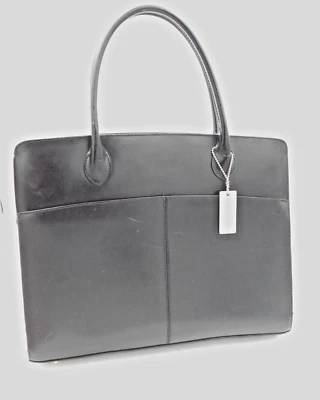 Kenneth Cole Maletín Cuero Negro Ejecutivo Mensajero Computadora Cartera Foto 1 de 4