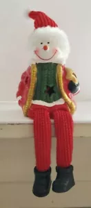 Star Lighted Shelf Sitter Elf Hand-painted Resin Body/Polyester Knit Cap & Legs - Picture 1 of 12