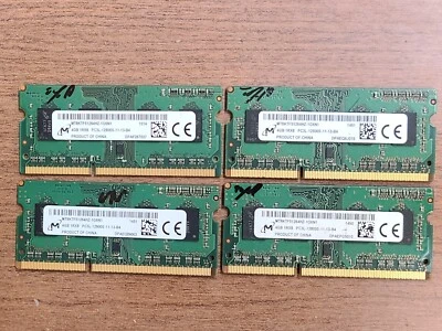 (LOT OF 4) OEM!! MICRON 4GB 1Rx8 PC3L-12800S DDR3 MEMORY RAM MT8KTF51264HZ-1G6N1 - Image 1 of 2