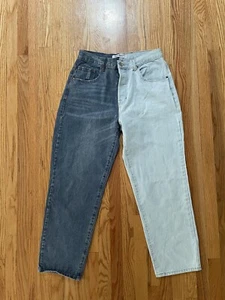 Blue Savvy Juniors Jeans 13/31 Denim Straight Two Toned High Rise Button Up fly - Picture 1 of 15