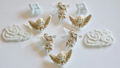 Angelic / Craft Button Embellishments / Trumpet  & Cherb Angels / Victorian - Image 1 of 3