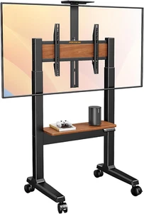 Motorized Mobile TV Stand on Wheels for 37–86 Inch Tvs up to 154 Lbs, Electric H - Picture 1 of 8