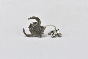 Vintage HALTOM STERLING SILVER 1984 CA COWBELLS LONG HORNS with BELL "C" #078366 - Picture 1 of 2