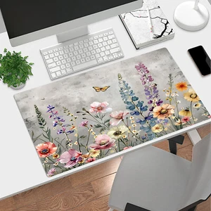 Spring Flower Mouse Pad Plant on Gray Desk Mat for Keyboard and Mouse Desk Pad - Picture 1 of 6