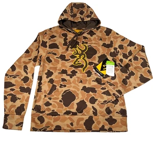 NWT BROWNING Tech Hooded Sweatshirt Hoodie Vintage Tan Men's Size Small - Picture 1 of 14