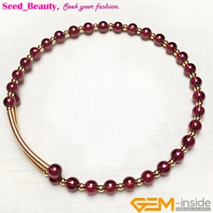 Handmade Red Garnet Natural Stone Gold Filled Charms Bracelet Necklace Jewelry - Picture 1 of 78