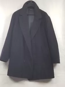 Original Melton Pea Coat By Evergreen Lined Double Breasted Wool Blue Men's XL - Picture 1 of 10