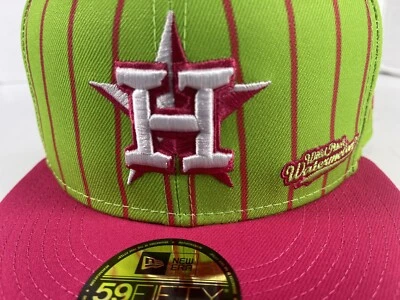 Tapas Sombrero Big League Masticar HOUSTON ASTROS 7 3/8 ajustado NUEVO Wild Pitch Sandía Foto 1 de 4