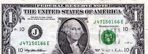 $1.00 Federal Reserve Note Series 1995 Kansas City - Picture 1 of 2