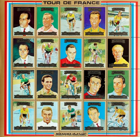 MANAMA- CYCLING TOUR OF FRANCE-20 St.in M/Sh.-MNH-MA 168 Cover