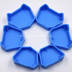 6 piezas/juego de moldes de base antiguos de laboratorio dental color azul dos tipos con muescas - Imagen 1 de 6