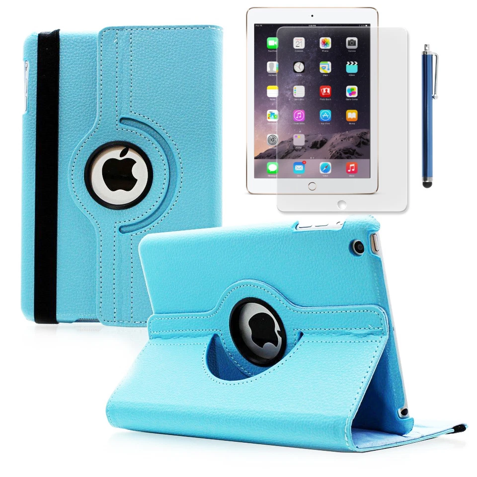 360 旋转 皮革 智能 外壳 睡眠 唤醒 适用于 Apple iPad Air 2 / Mini 1 2 3 — 第 1/1 张图片