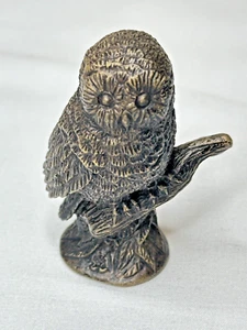 1988 The Franklin Mint Collector TREASURY OF OWLS Bronze Owl 2.5" Heavy Figure - Picture 1 of 6