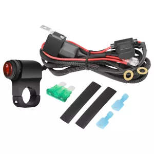 For Motorcycle 1-Way Wiring Harness Kit ON/OFF Switch LED Spot Fog Driving Light - Picture 1 of 13
