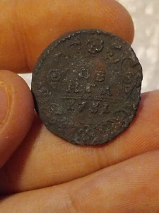 1731 Denga OLD RUSSIAN IMPERIAL Queen Anna Coinage - Picture 1 of 7