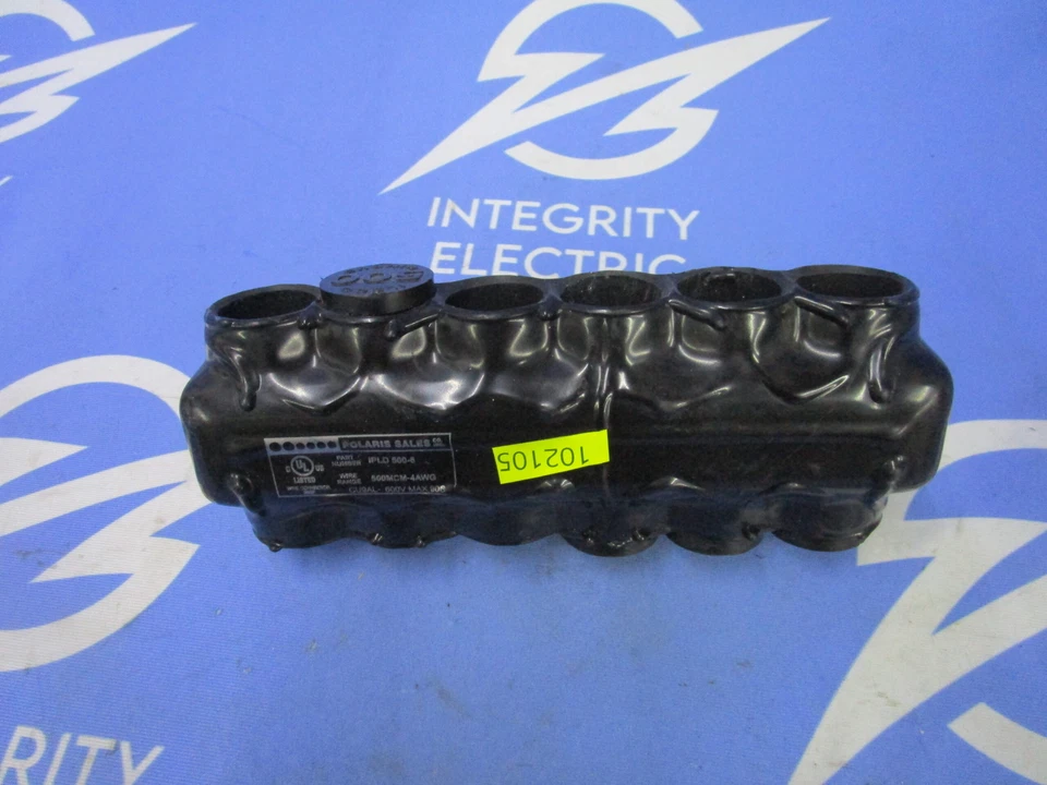 NEW POLARIS INSULATED MULTI-TAP CONNECTOR IPLD-500-6 500MCM-4AWG 600V 1 Y WARRAN - Image 1 of 4