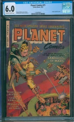 Planet Comics #71 ⭐ CGC 6.0 ⭐ Atomic Explosion Panel! Sci-Fi Fiction House 1953 - Image 1 of 4