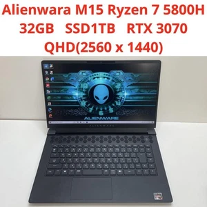 Alienware M15 R5 Gaming Laptop Ryzen 7 5800H 32GB RTX 3070 1TB SSD 240Hz QHD - Picture 1 of 20