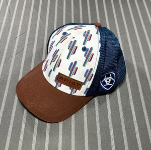 Cappello donna Ariat stampa cactus regolabile snapback bianco blu taglia unica western - Foto 1 di 6