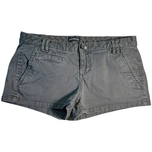 EXPRESS womens faded antique black cotton blend 2" inseam classic short shorts 0 - Picture 1 of 4